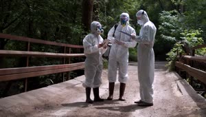 Free Stock Video Scientist In Biohazard Suits On The Bridge Live Wallpaper