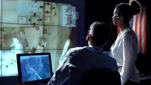 Free Stock Video Scientists In A Space Flight Control Center Live Wallpaper