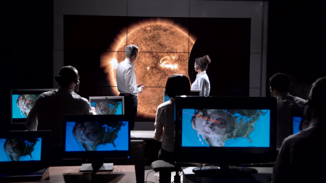 Download Free Stock Video Scientists Watching Eclipse Trajectory Live Wallpaper