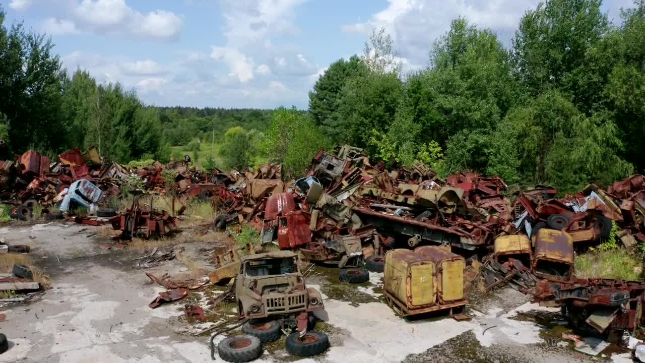 Download Free Stock Video Scrapyard Near Chernobyl Live Wallpaper