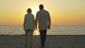 Free Stock Video Senior Couple Walking At Sunset Live Wallpaper