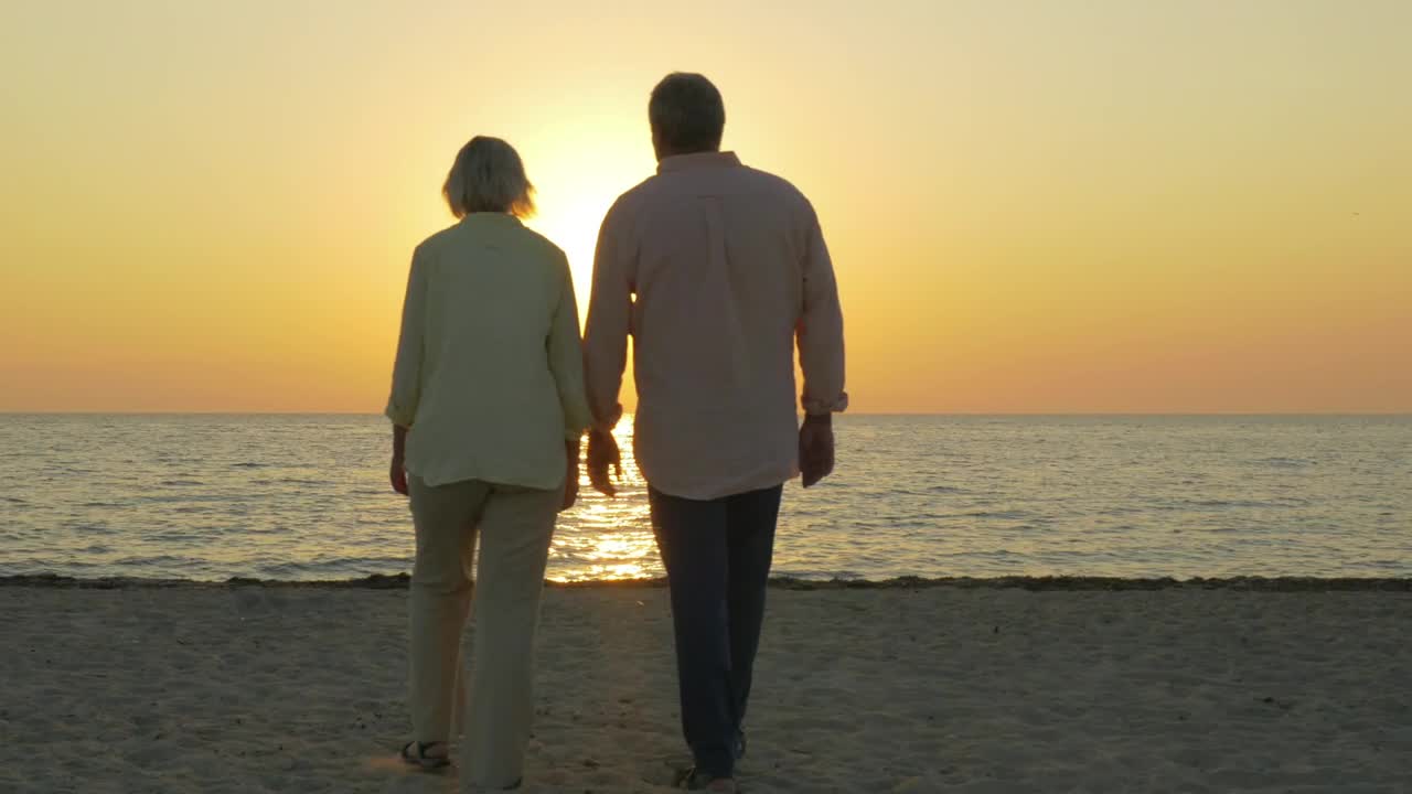 Download Free Stock Video Senior Couple Walking At Sunset Live Wallpaper
