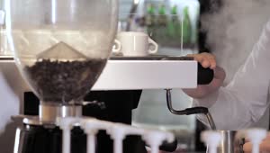 Free Stock Video Serving An Espresso In A Cup Of A Coffee Pot Live Wallpaper