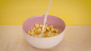 Free Stock Video Serving Milk In A Bread Shaped Cereal Bowl Live Wallpaper