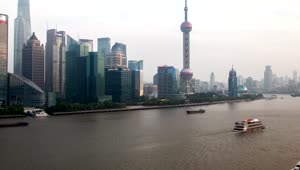 Free Stock Video Shanghai River And City Skyscrapers Time Lapse Live Wallpaper