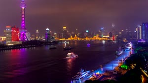 Free Stock Video Shanghai River And Illuminated City Live Wallpaper