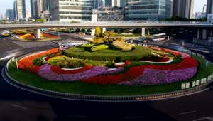 Free Stock Video Shanghai Roundabout With Traffic During The Day Live Wallpaper