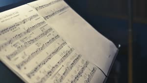 Free Stock Video Sheet Music Played By A Violinist In A Studio Live Wallpaper