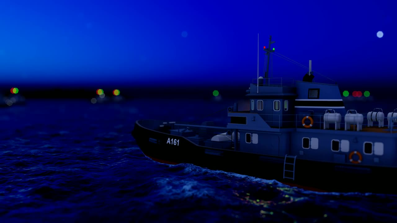 Download Free Stock Video Ship Sailing On The Ocean At Night Live Wallpaper