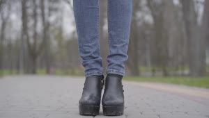 Free Stock Video Shot Of Legs In Jeans Reveals Woman In Face Mask Live Wallpaper