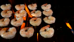 Free Stock Video Shrimps Being Fired On The Grill Live Wallpaper