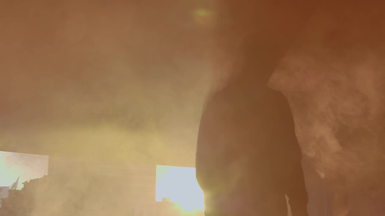 Download Free Stock Video Silhouette And Smoke At Sunset Live Wallpaper