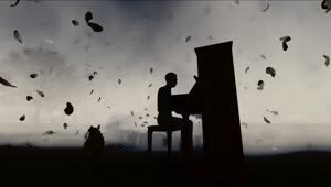 Free Stock Video Silhouette Of A Man Playing The Piano In The Dark Live Wallpaper