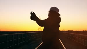 Free Stock Video Silhouette Of An Urban Dancer At Sunset Live Wallpaper
