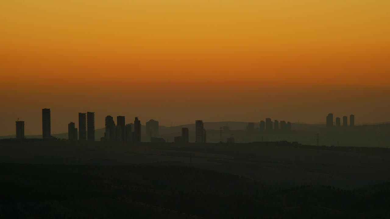 Download Free Stock Video Silhouette Of City Buildings In The Sunrise Live Wallpaper