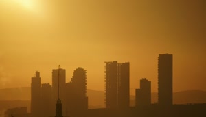 Free Stock Video Silhouette Of Tall Buildings In The Sunset Live Wallpaper