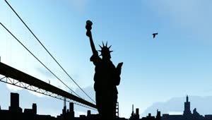 Free Stock Video Silhouette Of The Statue Of Liberty Live Wallpaper