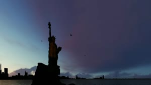 Free Stock Video Silhouette Of The Statue Of Liberty D Live Wallpaper