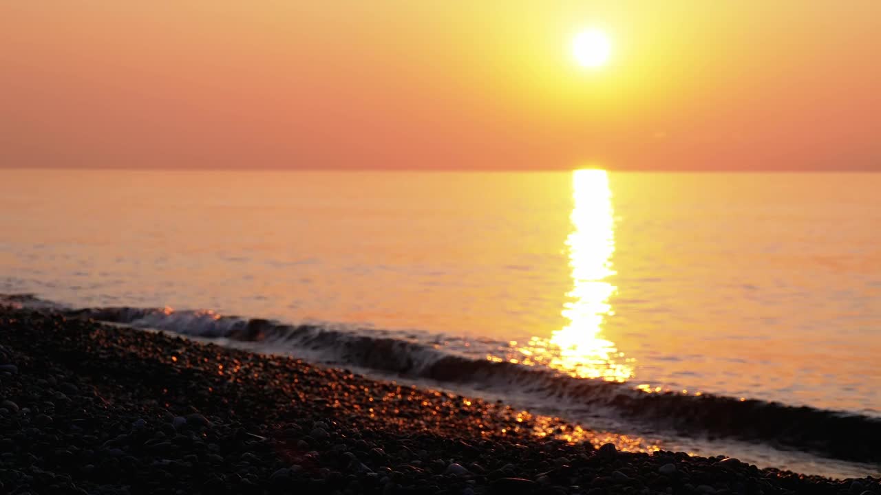 Download Free Stock Video Silhouette Of Woman Walking On The Beach At Sunset Live Wallpaper