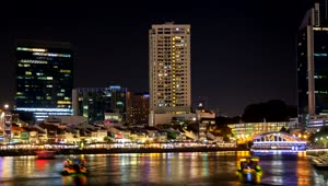 Free Stock Video Singapore River Time Lapse At Night Live Wallpaper