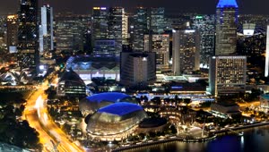 Free Stock Video Singapores Modern Buildings At Night Live Wallpaper
