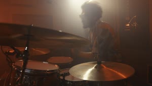 Free Video Stock Skilled Drummer Playing The Drums Live Wallpaper