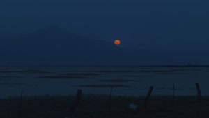 Free Video Stock Skyline Of A Desert With The Moon At Night Live Wallpaper