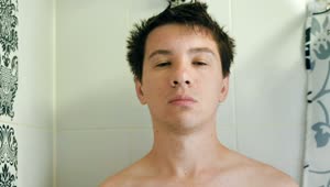 Free Video Stock Sleepy Man Taking A Shower Live Wallpaper