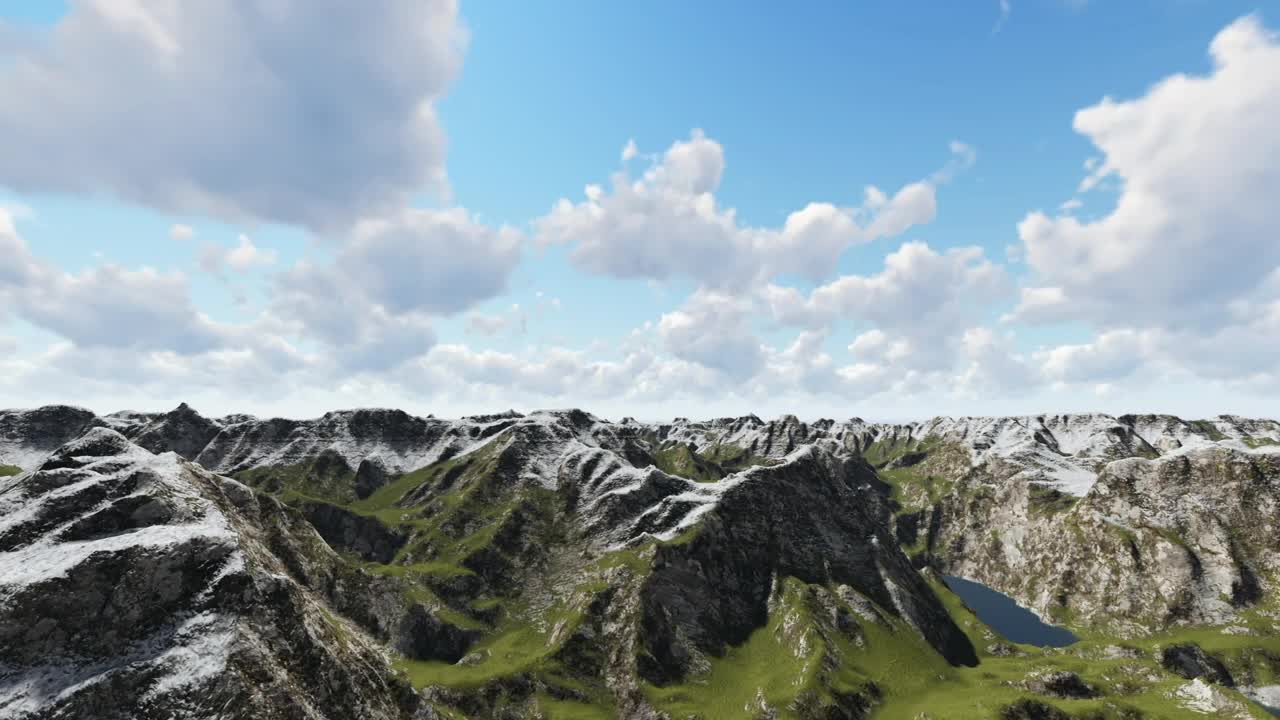 Download Free Video Stock Slightly Snowy Mountain Range On A Sunny Day Live Wallpaper