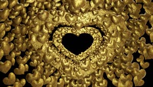 Free Video Stock Slowly Crossing Through A Tunnel Of Golden Hearts Live Wallpaper