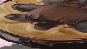 Free Video Stock Slowly Rotating Chocolate Cake Seen From Above Live Wallpaper