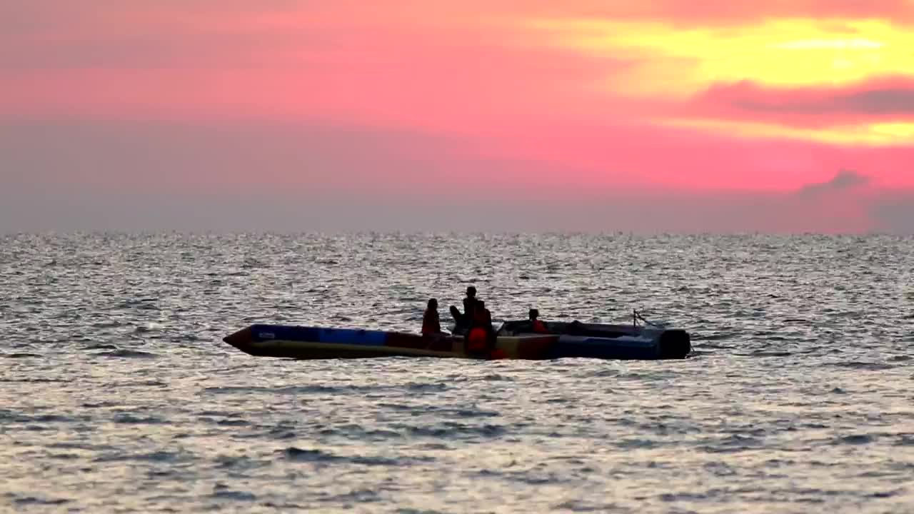 Download Free Video Stock Small Boats Out In The Evening Live Wallpaper