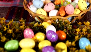 Free Video Stock Small Easter Eggs In A Basket Live Wallpaper