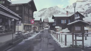 Free Video Stock Small European Town In Winter Live Wallpaper