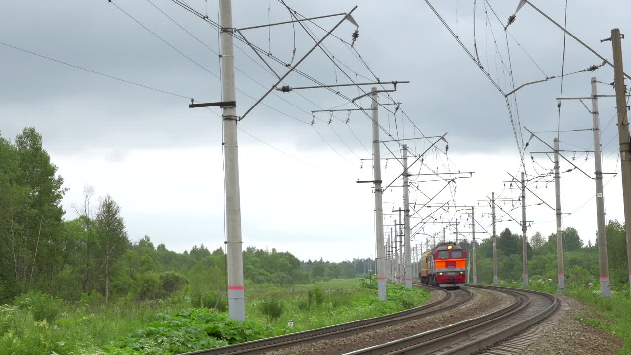 Download Free Video Stock Small Train Heading Towards A City Live Wallpaper