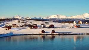 Free Video Stock Small Village In A Winter Landscape Live Wallpaper