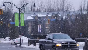 Free Video Stock Snowing On The Streets Of Canada Live Wallpaper