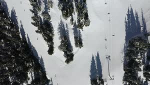 Free Video Stock Snowy Hill With Skiers From Above Live Wallpaper