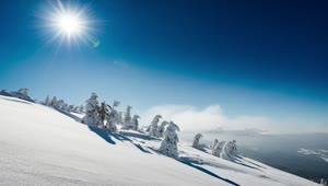 Free Video Stock Snowy Mountain Under Sunny Sky Live Wallpaper