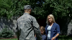 Free Video Stock Soldier Departure From The Family Live Wallpaper