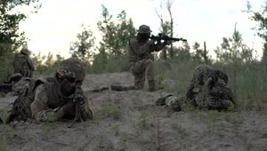 Free Video Stock Soldiers In Defense Position On The Battlefield Live Wallpaper