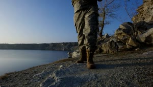 Free Video Stock Soldiers Walking By The Lakeshore Live Wallpaper