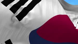 Free Video Stock South Korean Flag Waving In Slow Motion Zoom Out Live Wallpaper