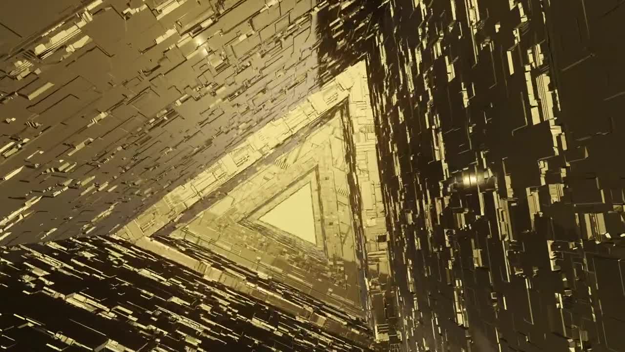 Download Free Video Stock Spinning Futuristic Golden Tunnel Live Wallpaper