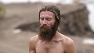 Free Video Stock Spiritual Man With Long Beard Meditating Live Wallpaper