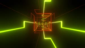 Free Video Stock Square Tunnel With Neon Light Strokes Live Wallpaper