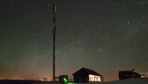 Free Video Stock Starry Sky And Communications Antenna Time Lapse Live Wallpaper