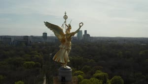 Free Video Stock Statue Of A Golden Angel On A Tower In Berlin Live Wallpaper