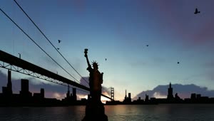 Free Video Stock Statue Of Liberty By The Brooklyn Bridge D Live Wallpaper