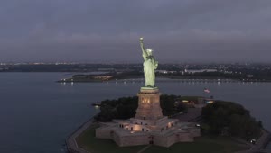 Free Video Stock Statue Of Liberty In Usa Aerial View Live Wallpaper